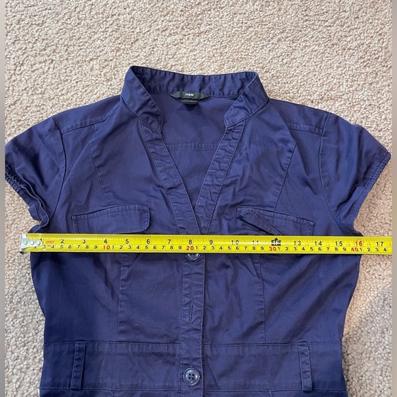 H&M Button Front Purple knee-length Dress Shirt - Picture 5 of 9